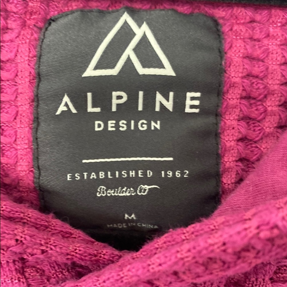 Alpine Design Pink waffle Hooded Sweater - Picture 3 of 4